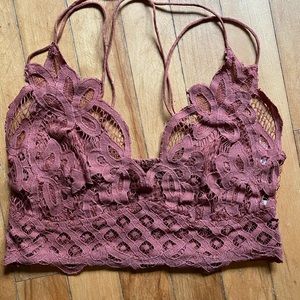 Free People Adella Rusty Rose Lace Bralette